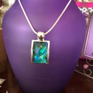 Teal and silver necklace
